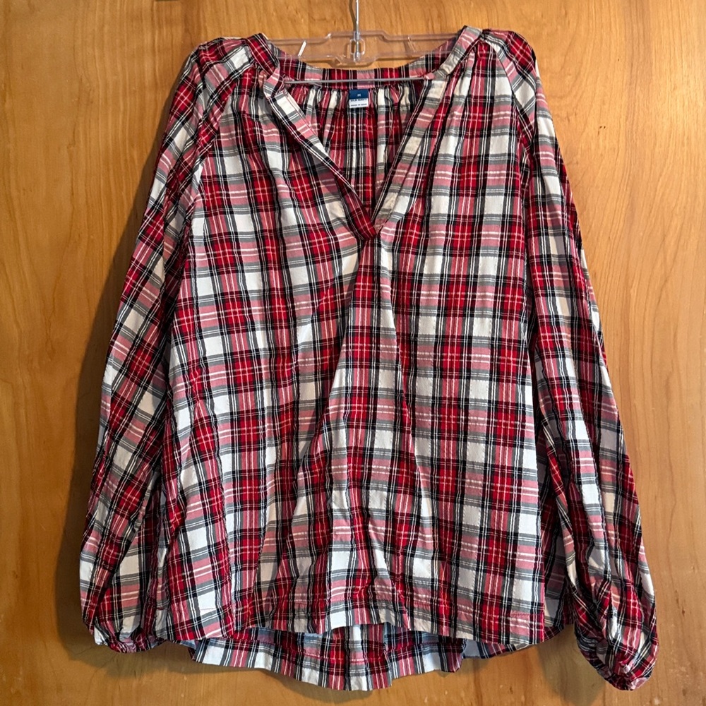 Old Navy Red and Black Plaid Shirt